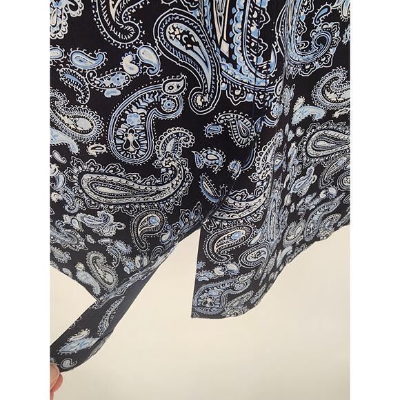 Michael Kors Navy Blue Paisley Trench Coat Women’s Size Small - Picture 9 of 9